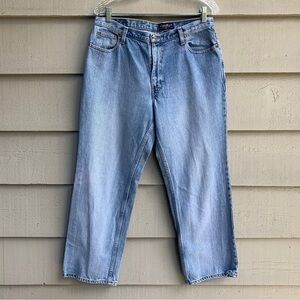 Vintage Eddie Bauer Jeans 90s 100% Cotton Straight Leg Size 14 Petite